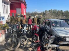 06 STOLEN VEHICLES RECOVERED, TWO NOTORIOUS BIKE THIEVES ARRESTED BY UDHAMPUR POLICE