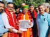 Baru submits memorandum to Union Minister Arjun Ram Meghwal demanding reconstruction of Maharaja historical Gol Mahal by removing illegitimate possession.