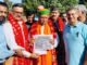 Baru submits memorandum to Union Minister Arjun Ram Meghwal demanding reconstruction of Maharaja historical Gol Mahal by removing illegitimate possession.