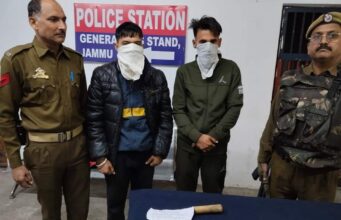 Two Notorious Persons along with Sharp edged weapon apprehended by Bus Stand Police .